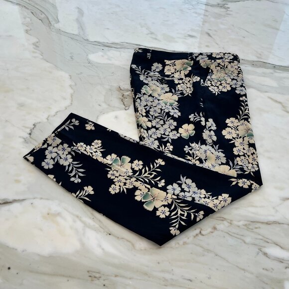 ETRO BLACK FLORAL VISCOSE PANTS SIZE IT 42 / US 8 NWOTS! - Picture 9 of 16